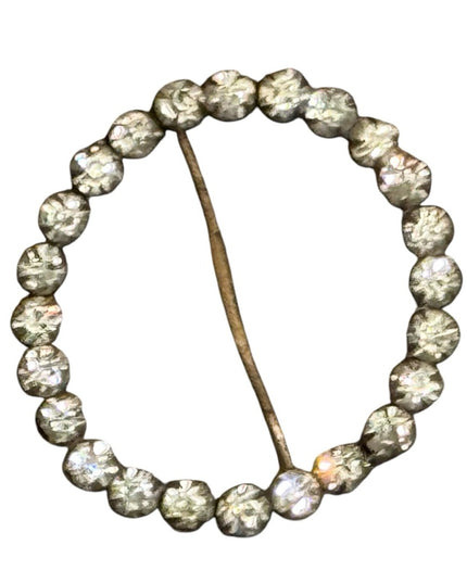 Elegant Vintage Clear Crystal Rhinestone Infinity scarf clip 1940s CZECH