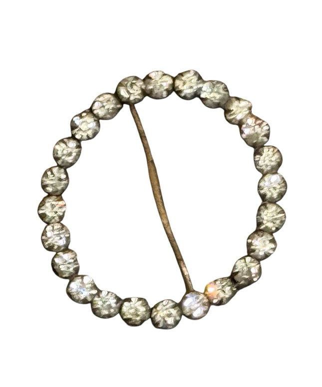Elegant Vintage Clear Crystal Rhinestone Infinity scarf clip 1940s CZECH