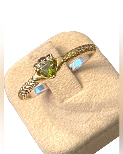 Retired Bradford Gold Exchange sterling silver 925 Peridot diamond ring …