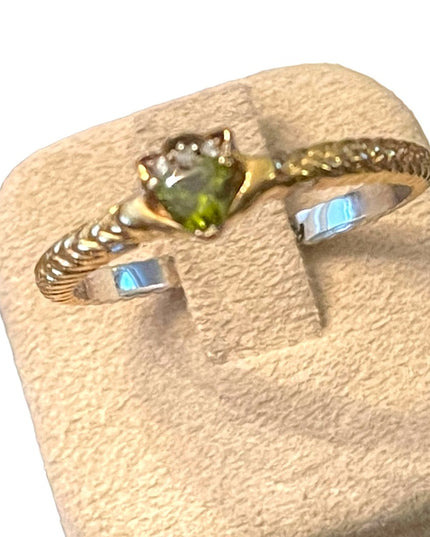 Retired Bradford Gold Exchange sterling silver 925 Peridot diamond ring …