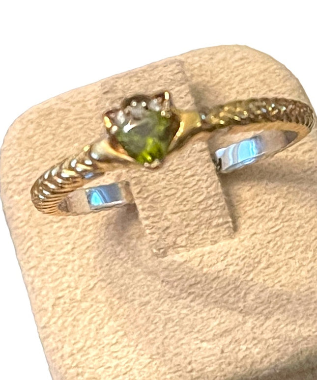 Retired Bradford Gold Exchange sterling silver 925 Peridot diamond ring …