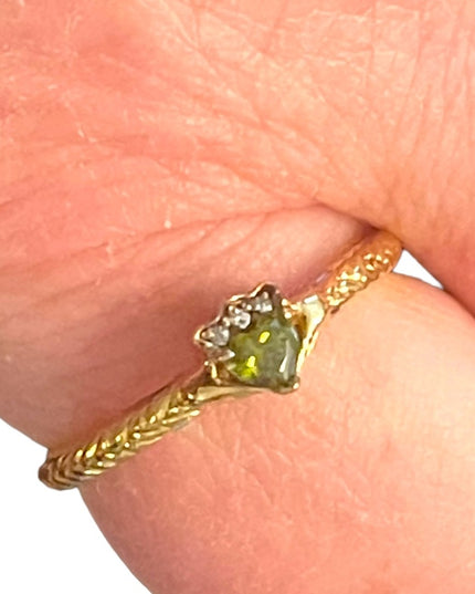Retired Bradford Gold Exchange sterling silver 925 Peridot diamond ring …