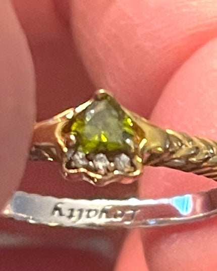 Retired Bradford Gold Exchange sterling silver 925 Peridot diamond ring …