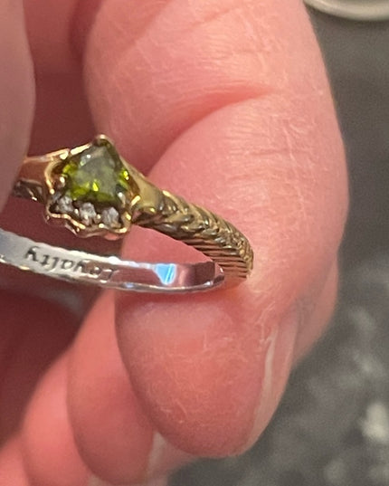 Retired Bradford Gold Exchange sterling silver 925 Peridot diamond ring …