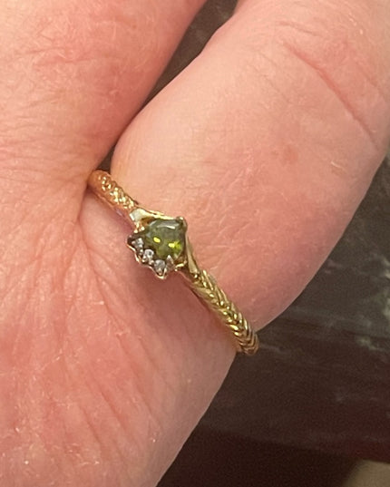 Retired Bradford Gold Exchange sterling silver 925 Peridot diamond ring …