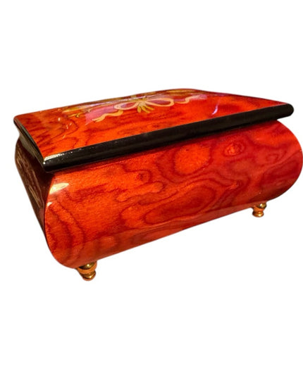 Vintage Wood San Francisco Music Box Co Elegant Wooden Jewelry inlay Design