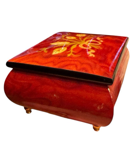 Vintage Wood San Francisco Music Box Co Elegant Wooden Jewelry inlay Design