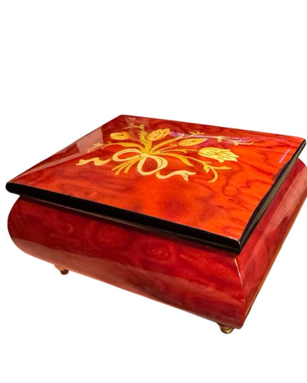 Vintage Wood San Francisco Music Box Co Elegant Wooden Jewelry inlay Design