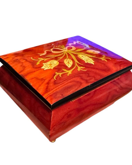 Vintage Wood San Francisco Music Box Co Elegant Wooden Jewelry inlay Design