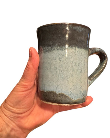 Vintage Handcrafted pottery Ceramic Coffee Mug - Blue and Brown signed