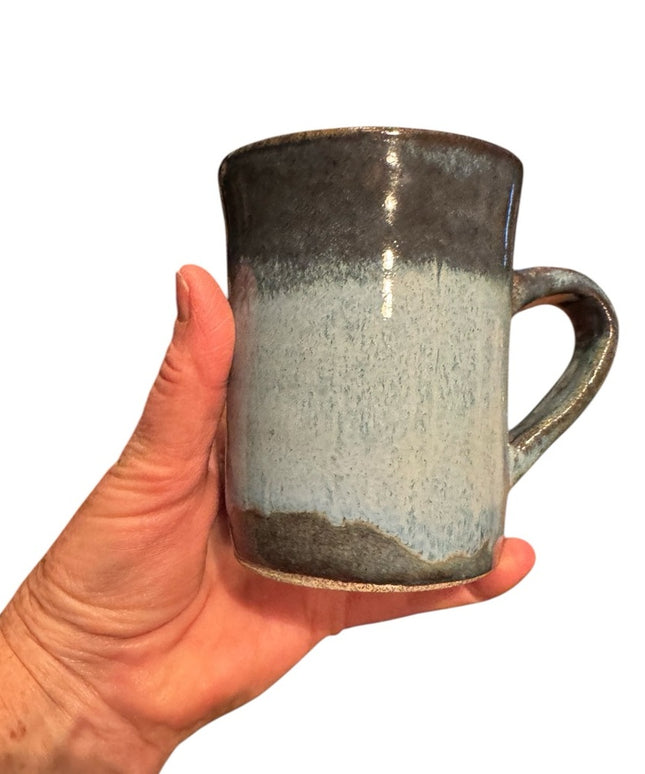 Vintage Handcrafted pottery Ceramic Coffee Mug - Blue and Brown signed