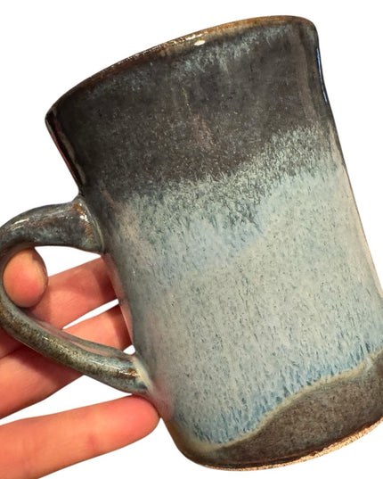 Vintage Handcrafted pottery Ceramic Coffee Mug - Blue and Brown signed