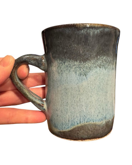 Vintage Handcrafted pottery Ceramic Coffee Mug - Blue and Brown signed