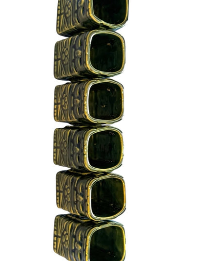 Vintage Mexico Aztec Mayan Tiki Statue liquor decanter Shot Glass Set 7 pcs