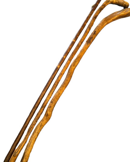 Vintage Wooden Walking Sticks hand carved widdled Canadian Canes Wood 3pc