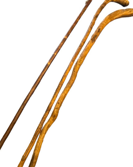 Vintage Wooden Walking Sticks hand carved widdled Canadian Canes Wood 3pc