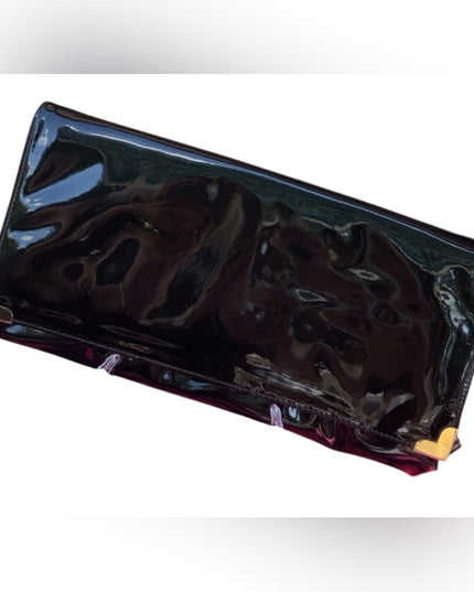 Vintage large Black 1960s Patent leather clutch