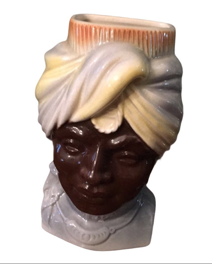 Vintage Royal Copley Head vase 1950s Blackamoor