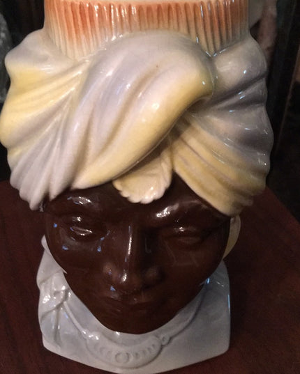 Vintage Royal Copley Head vase 1950s Blackamoor