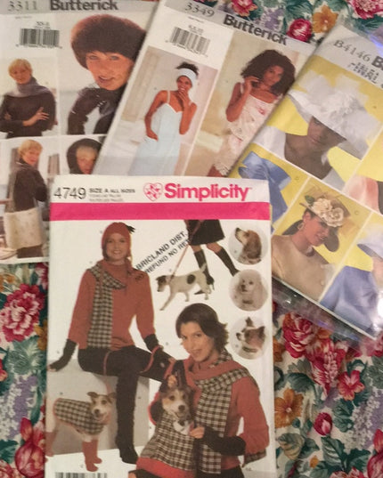 UNCUT Womens Sewing pattern LOT lingerie hats