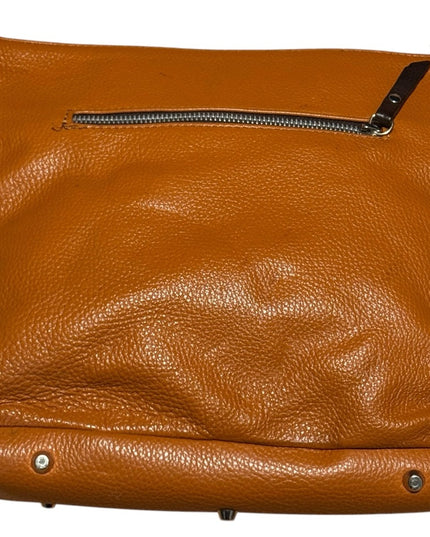 Valentina Italy Orange/Tan supple Leather Crossbody Bag