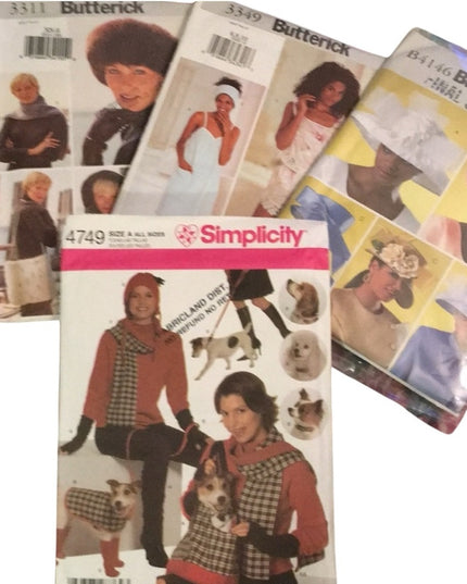UNCUT Womens Sewing pattern LOT lingerie hats
