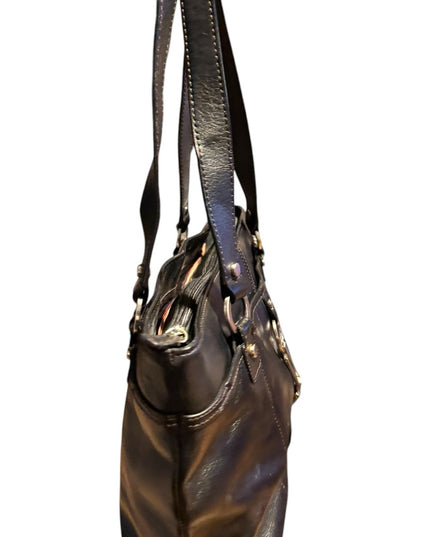 Etienne Aigner Black supple  Leather shoulder purse Tote Bag