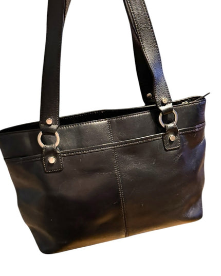 Etienne Aigner Black supple  Leather shoulder purse Tote Bag