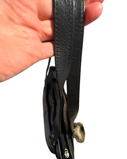 Etienne Aigner Black supple  Leather shoulder purse Tote Bag