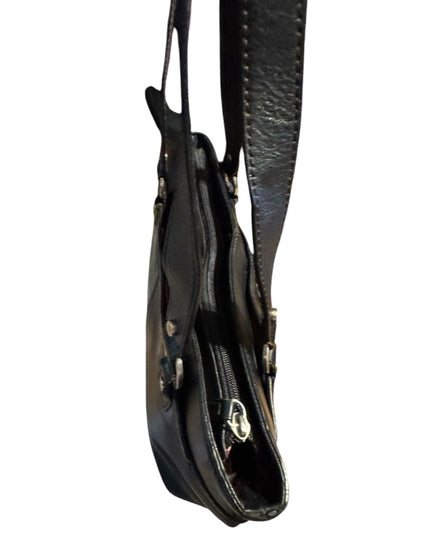 Etienne Aigner Black supple  Leather shoulder purse Tote Bag