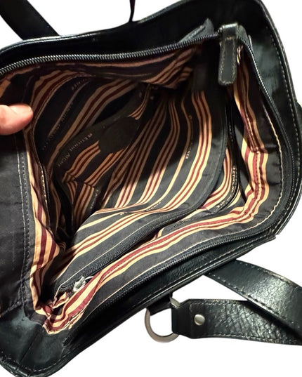 Etienne Aigner Black supple  Leather shoulder purse Tote Bag
