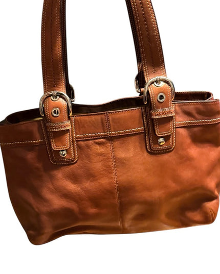 Large supple Coach Brown Leather Tote Bag Soho purse L0973-F13733