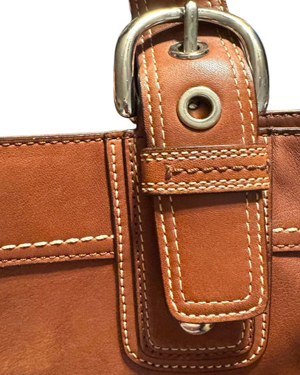 Large supple Coach Brown Leather Tote Bag Soho purse L0973-F13733
