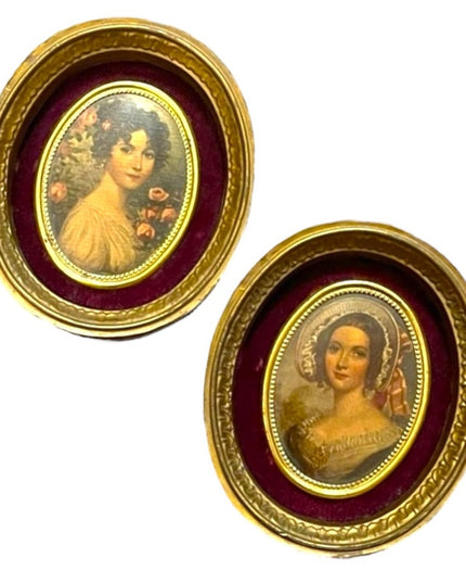 Vintage 1960s Kane Cameo Framed Cameo prints Ladies Countess & Dutchess