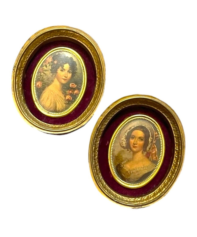 Vintage 1960s Kane Cameo Framed Cameo prints Ladies Countess & Dutchess