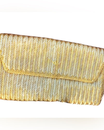 Vintage Gold Bead Simpsons Clutch 8x5”