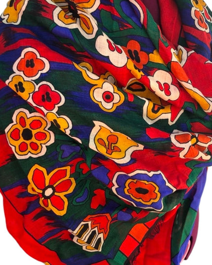 Mario Valentino Silk Scarf 50”x50” Wrap Colorful Italy