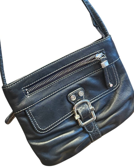 Black Leather Shoulder Bag crossbody Etienne Aigner