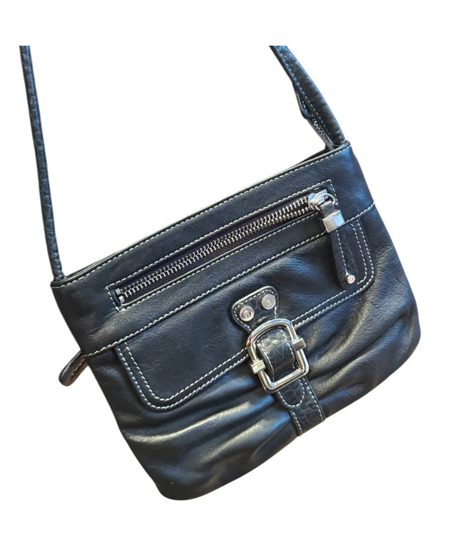 Black Leather Shoulder Bag crossbody Etienne Aigner