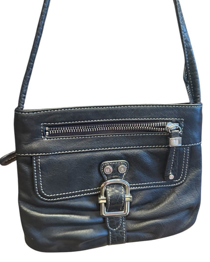 Black Leather Shoulder Bag crossbody Etienne Aigner