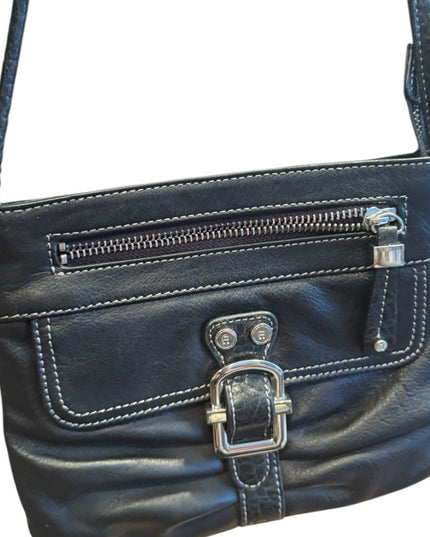 Black Leather Shoulder Bag crossbody Etienne Aigner