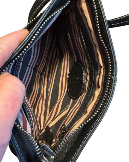 Black Leather Shoulder Bag crossbody Etienne Aigner