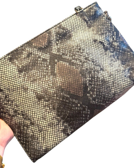Chic Vintage DANIER Snakeskin textured leather Clutch crossbody