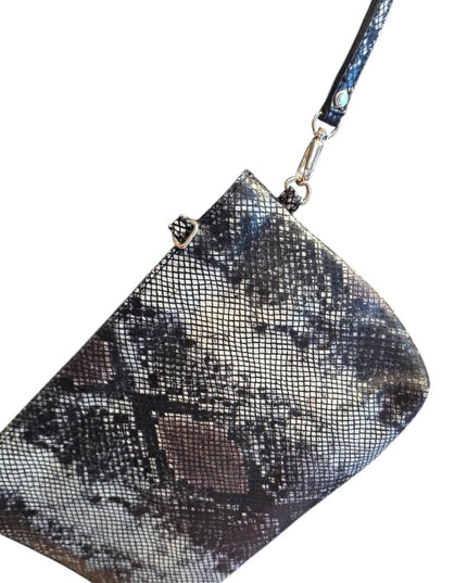 Chic Vintage DANIER Snakeskin textured leather Clutch crossbody