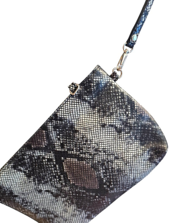 Chic Vintage DANIER Snakeskin textured leather Clutch crossbody