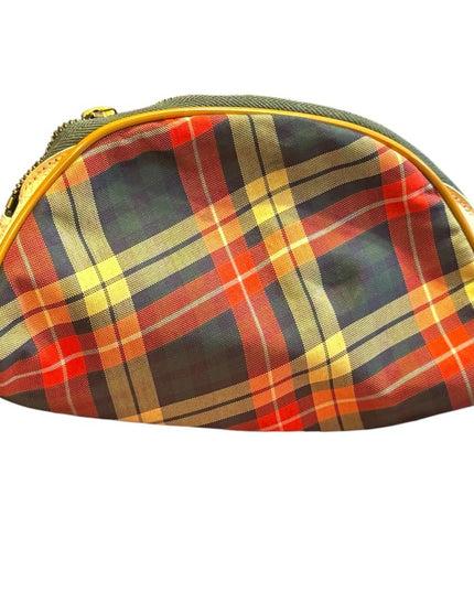 Plaid 1960s plastic can as Cosmetic Bag with Zipper