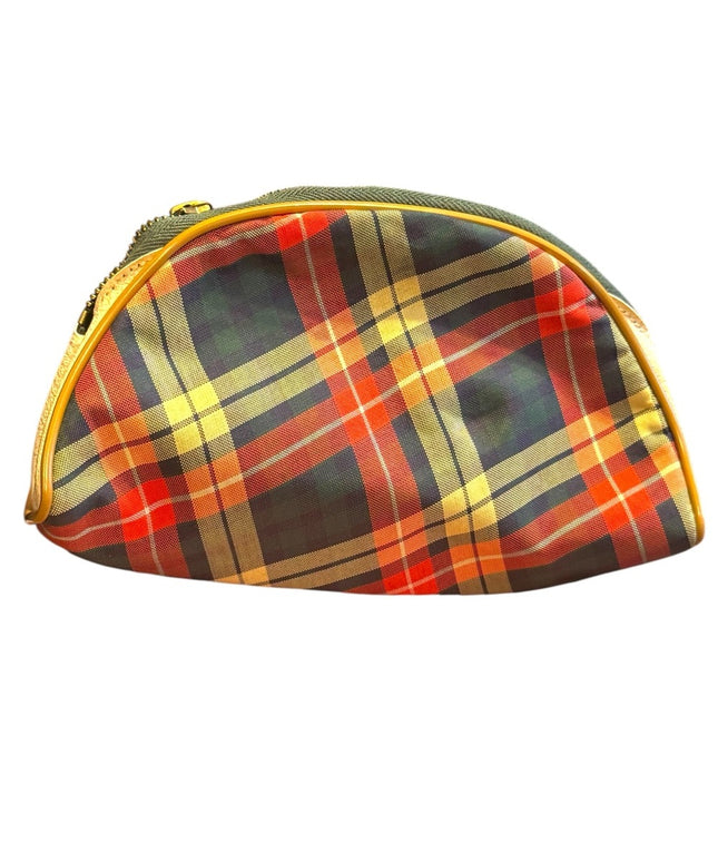 Plaid 1960s plastic can as Cosmetic Bag with Zipper