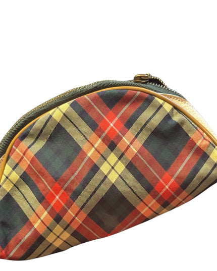 Plaid 1960s plastic can as Cosmetic Bag with Zipper