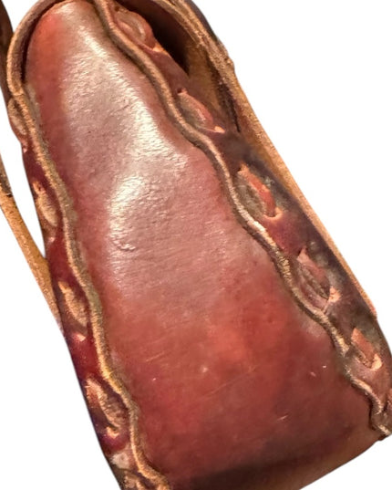 Elegant Handmade Hippie BOHO tooled Brown Leather Handbag