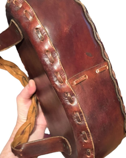 Elegant Handmade Hippie BOHO tooled Brown Leather Handbag